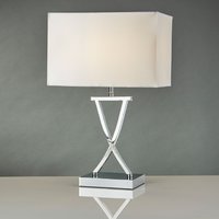 EU7923CC Table - stolová lampa - chróm+bely textil - 460mm
