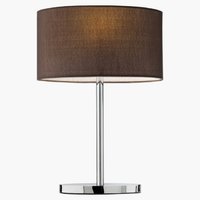 ENJOY Redo - stolová lampa - chróm + hnedý textil - 500mm