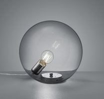 MIDAS Trio - stolná lampa - dymové sklo+chróm- ø 300mm